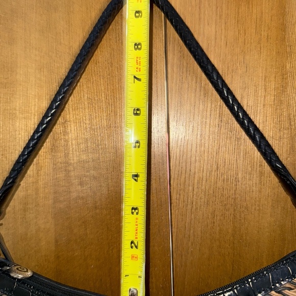 Brighton Woven Straw Shoulder Bag w/ Black Leather Trim & Heart Charm - Picture 5 of 12